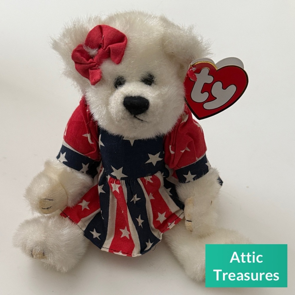 Retired 1993 Attic Treasures Franny the Bear Beanie - Jointed Limbs